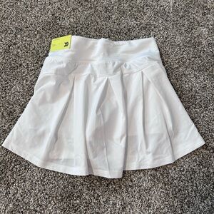 White Pleated Girls Skort